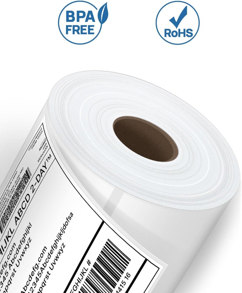 POLONO Genuine 4"x6" Direct Thermal Shipping Label, Perforated Postage Shipping Labels Compatible with PL60, PL70E and PL420 Label Printer, Permanent Adhesive, Commercial Grade, 200 Labels/Roll - Image 4